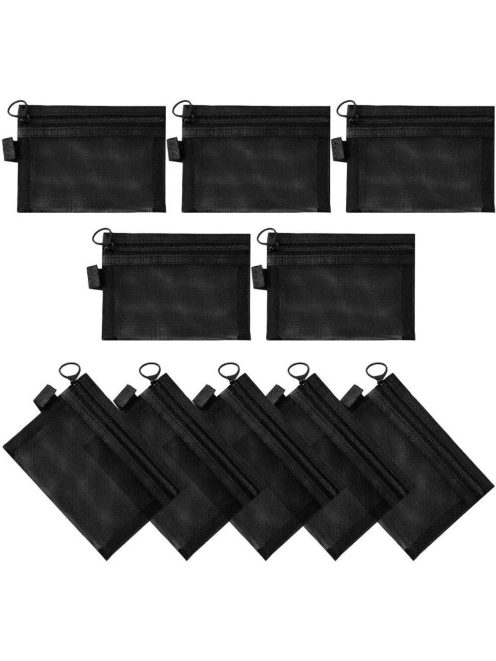 10-Piece Mesh Makeup Bag Set | Portable Clear Cosmetic Pouches & Toiletry